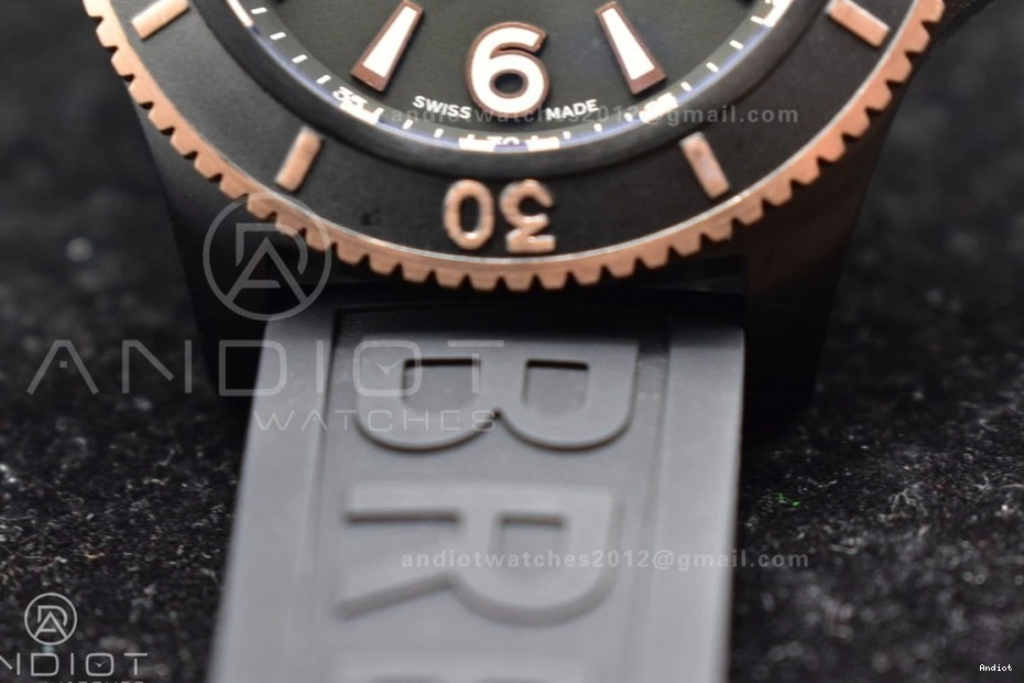 Rubber Bezel Dial Superocean 1:1 Automatic Black Best A2824 44 on Black Edition Black Strap TF 0406